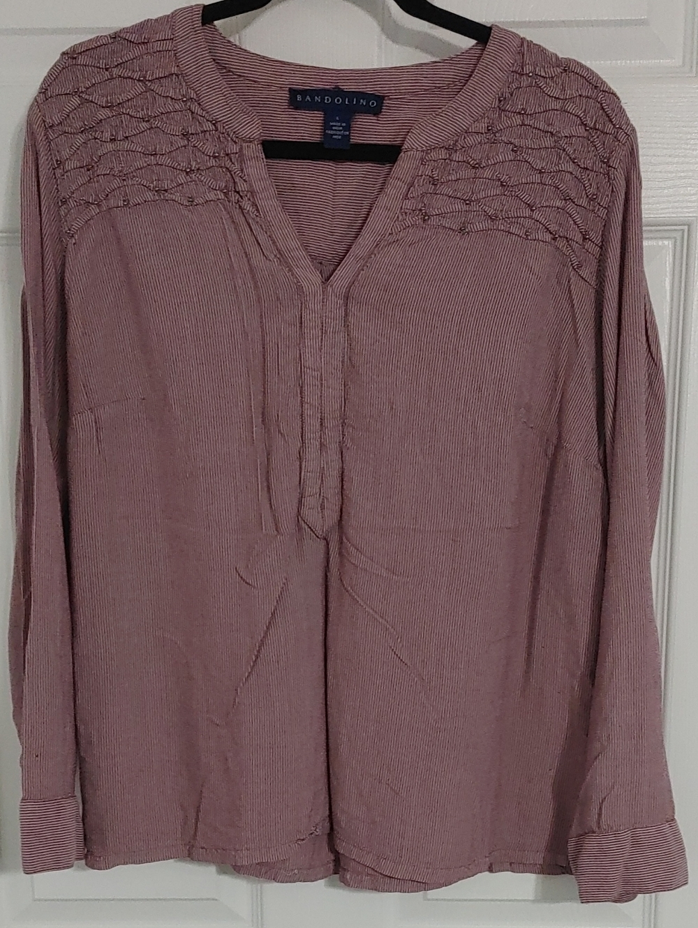 Bandolino Contemporary Long-Sleeve V-Neck Tunic Sz Large
